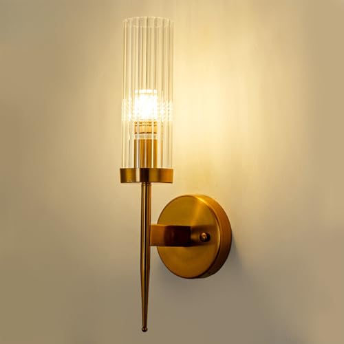 Lámpara de pared moderna de cristal E14 para un dormitorio cálido 2