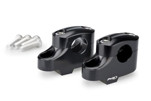 Puig 21811N Riser Pullback; Migliora L’Ergonomia Di Guida; Design Elegante E Funzionale; Realizzato In Alluminio Lavorato Anodizzato, Nero