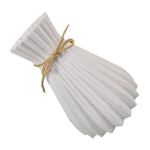 IEEDFJKK Plastvas Slitstark antikeramisk vas Okrossbara blomstervaser Lätt söta vackra vaser för bröllopsfesten, Vit