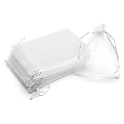 Volanic 50PCS 5X7 Inch Sheer Drawstring Organza Gift Bag Jewelry Pouch Party Wedding Favor Candy Bags Christmas Cover