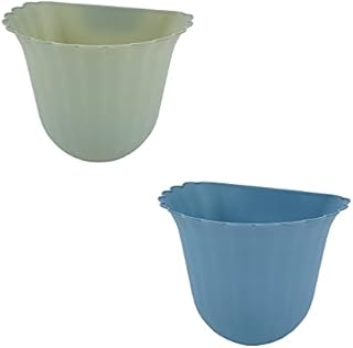 beyondy Hanging Trash Can, Hanging Kitchen Waste Bin, Hanging Small Trash Can (Blue+Green)