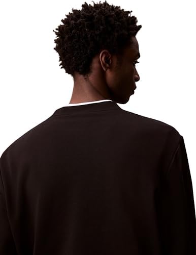 Calvin Klein Erkek LS EU 350TERRY BADGE CREWNECK SW Sweatshirt Black S - Görsel 5