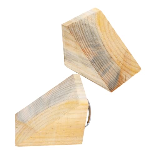HORIALENCE 2piezas Cuñas De Madera Portátiles Estabilizadores De Ruedas Antideslizantes Mango para Coches Camiones Autocaravanas