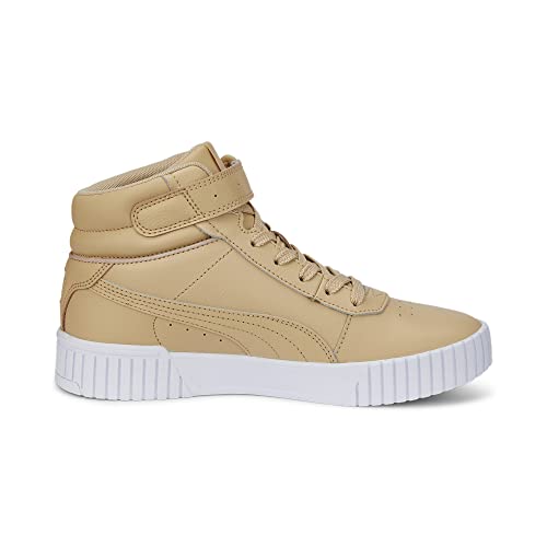 PUMA Baskets mi-Hautes Carina 2.0 pour Femme, 2 0 Light Sand Silver White, 37.5 EU