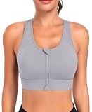 JoyGirl Reggiseno sportivo da donna con chiusura frontale, viola., XL