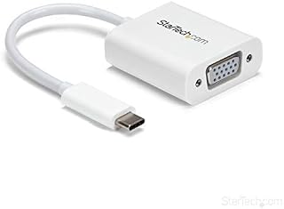 StarTech.com USB-C to VGA Adapter - White - 1080p - Video Converter For