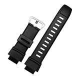 WTNZBAEM Cinturino in gomma for orologio compatibile con Casio Proterk Series PRG-250 260 280 500 510 550, cinturino di ricambio impermeabile, 18 mm(Black-silver)