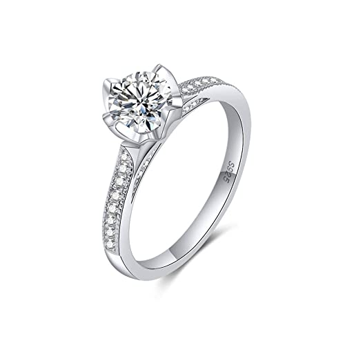 Alliance solitaire femme en argent sterling 925 chic pour vos fiançailles