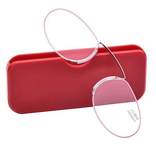 DBXOKK Gafas de lectura sin patillas graduadas para hombre y mujer. Gafas de presbicia para hombre y mujer retro o vintage para vista cansada. 3 colores y 6 graduaciones(red+1.50) Cover