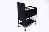 File Rolling Cart with Lid Drawer on Wheels Locking Storage Open Top Shelf Organizer Up to 180 Lette