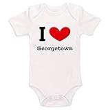 Kinacle I Love Georgetown Baby Bodysuit (3-6 Months, White)