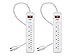 Prime Wire & Cable PB2013X2 6-Outlet 400J Surge Protectors with 1.5-Foot Cord, White, 2-Pack