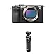 Sony Alpha 7C II | Spiegellose Vollformatkamera (kompakt, 33 MP, Echtzeit-Autofokus, 10 BPS, 4K Video, neigbarer LCD-Touchscreen) Schwarz + Sony GP-VPT2BT