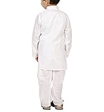 Royal Kurta Little Boys' Focil Solid Kurta Pyjama 3-4 Years White