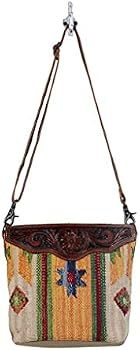 Myra Bag Exuberant Spirit Shoulder Bag - Upcycled Cotton & Leather, Multicolor, 18x14 Inch - View #10