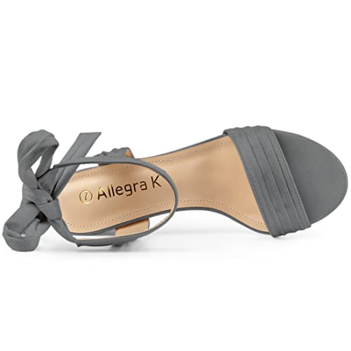 Image of Allegra K Women's Open Toe Ankle Tie Back Block Heels Sandals