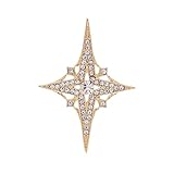 Gold Plated Cross Star Rhinestone Brooch Pin Sparkling Crystal Star Lapel Collar Pins Clip Sweater Hat Jacket Dress Suit Accessories Brooches Dainty Jewelry for Men Women (Gold)