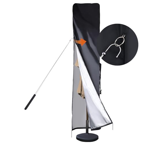 Parasol Umbrella Cover Waterproof for 210 cm/330 cm Cantilever/Offset Market Umbrella,Outdoor Protective Cover for 450 cm Double Parasol,420D Zipper,Top Vent(230 x 52 x 62 cm)