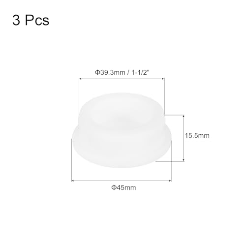 Image of MECCANIXITY 3Pcs T-Shaped Silicone Plugs 39.3mm 1-1 /2 Inch Dia Snap in Plug Hole Seal Cover Round Rubber Stopper for Kitchen Rubber Bulkheads Waterproof Sealing Plugs White