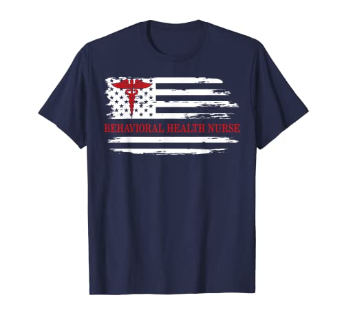 Nurse Behavioral Health Nurse US Flag Tee Mental Therapy Ma Camiseta