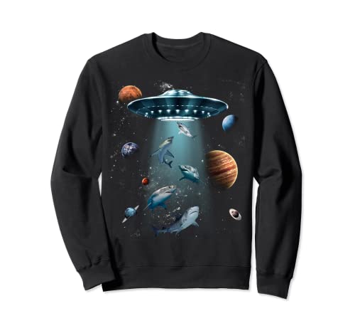 Galaxy Fish shark Space UFO Alien Stars Sea Ocean Sharks Sudadera