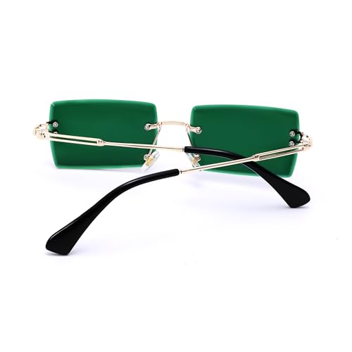 Rectangle Sunglasses for Men/Women Small Rimless Square Shade Eyewear4