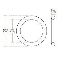 sourcing map 10Stk Silikon O-Ring VMQ Versiegelung Dichtring 10mm AD 4mm ID 3mm Breite Weiß – Ansicht 2