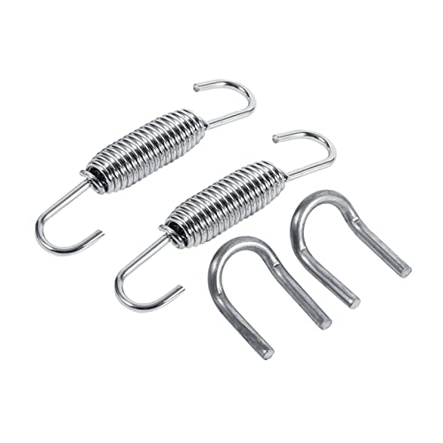 TKSE Auspuffrohr feder, 2x Motorrad auspuff anlage Voll drehbare Befestigungs federn Edelstahl