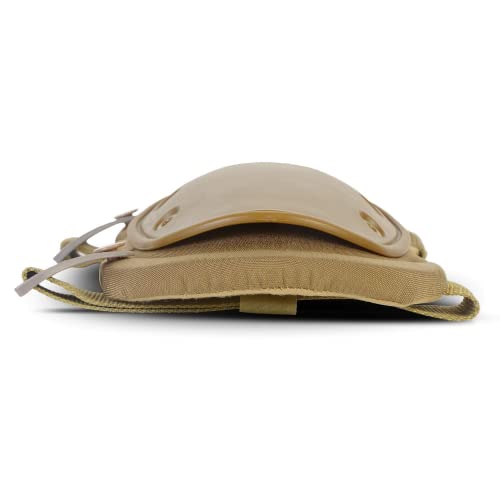 Leisontac Military Tactical Knee Protector Pads For Outdoor Gardening Hunting, Nylon Fabric, Flexible Cap, Military Iso Standard (Khaki, 1 Pair) #TOP2