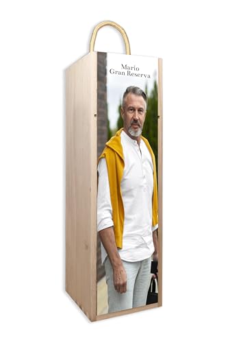 Genérico Caixa de madeira para vinho com tampa personalizada com foto e texto, com alça de corda, acabamento natural, presente, família, amigo, pai, mãe, casal