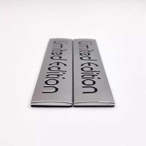 Image of Pair Set Limited Edition Sticker Emblem 3D Badge Decal Car Rear Trunk Accessories (Silver Black)