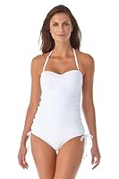 Anne Cole Damen Solides Bandeau-Tankini-badeoberteil mit Gedrehter Vorderseite Tankinioberteil, weiß, X-Large
