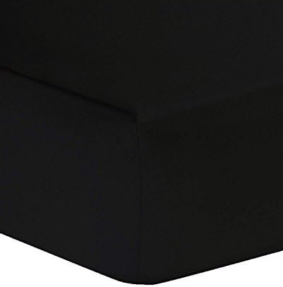 R&Z Plain Pollycotton Fitted Sheet 4FT Small Double Fitted Sheet/Pillow Piar (Black, Pillow Pair)