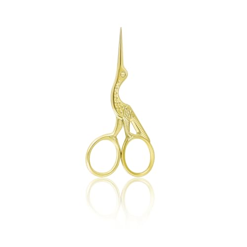 Golden Stork Embroidery Scissors Stainless Steel Sharp Tip Sewing Scissors for Everyday Use Art Work Needlework (1 Pcs 3.6Inch)