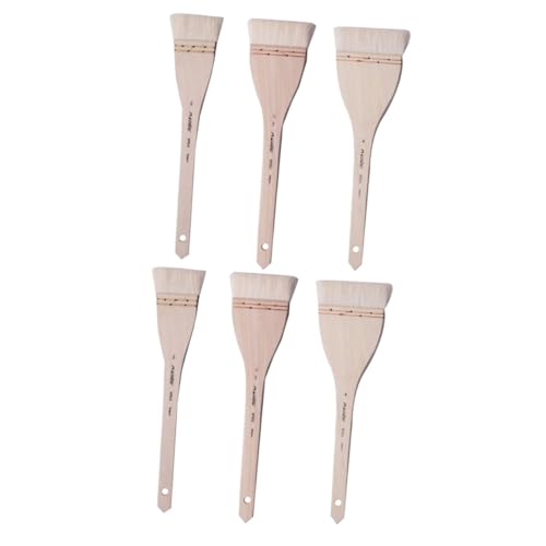 KALLORY 2sets Fine Detail Paint Brush Set Portable Hand Drawing Wool Oil Paint Practical Wall Painting Brush Glue Cleaning Dust 3pcs*2