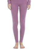 Iguana Womens 100% Merino Wool Base Layer Pants for Ski Hiking Thermal Underwear Bottom 190GSM Violet X-Small