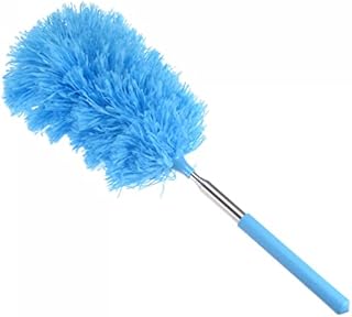 sourcing map Microfiber Cleaning Duster, 12 to 31.5 Inch Washable Extendable Brush for Window, Furniture, Blue