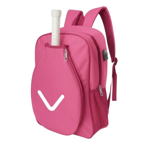 Mochila Raqueteira Bolsa Beach Tennis Tênis Squash Impermeável Esportiva Poliéster Reforçada 47x32x14cm Com Compartimentos Para Raquete Bolas E Acessórios (Rosa)