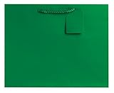 Jillson Roberts 6-Count Large 12.5' x 10' x 5' Gift Bags Available in 12 Solid Colors, Green Matte