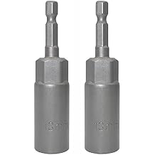 1/4 inch Drive Socket Wrench with Hexagonal Shank Deepened Electric Wrench Adapter Nut Drill Tool 2-pcs 13mm