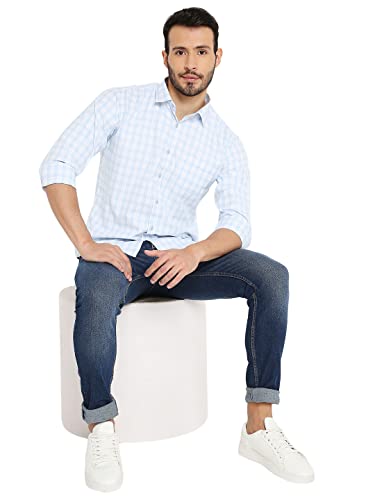 Image of Maharaja Slim Fit Small Checks Shirt for Men
