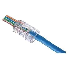 IDEAL INDUSTRIES INC. 85-371 8P8C Single Piece Modular Plug, Feed-Thru Design RJ-45 Connector for CAT5e, Twisted Pair 100 MHz Cables, 50 Connectors