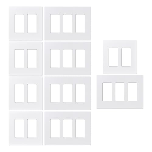 Plaque murale blanche mat incassable de taille moyenne pour interrupteur - 2