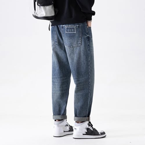 Jeans Pants Trousers Denim Spring and Autumn Men's Non Elastic Japanese Loose Harun3