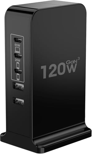 120W GaN 5 Port PD USB-C and QC USB-A Charging Station