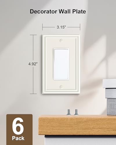 Plaque murale décorative en alliage de zinc premium pour prise électrique lot de 6