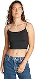 Calvin Klein Camiseta de Tirantes Mujer Elastic Strappy Top con Logotipo en los Tirantes, Negro (CK Black), L