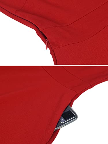 Image of Mokayee Womens Summer Short Puff Sleeve Casual Semi-Formal Fit and Flare Church Wedding Guest Work Dresses with Pockets