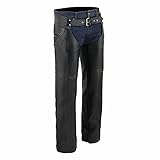 Milwaukee Leather Chaps for Men's Black Premium Leather - Classic Jean Style Pockets Motorcycle Chap - SH1101TALL - XL-Tall