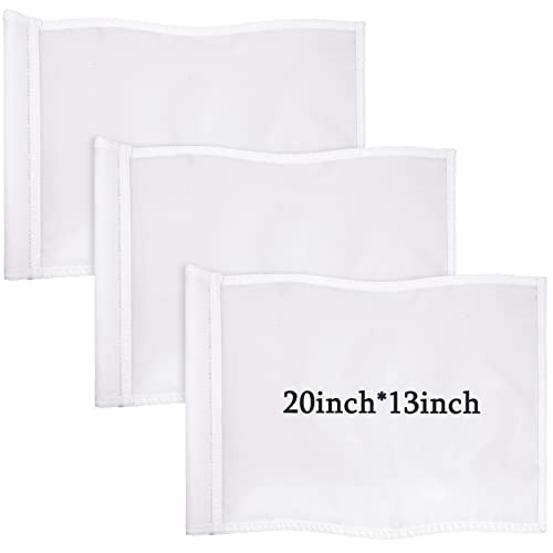 Nuenen 3 Pcs Large Golf Flags with Tube Inserted 13 x 20 Inch Oversize Putting Golf Pin Flags 420D Nylon for Yard Indoor Outdoor Backyard Garden(White) by Nuenen - Used condition - US$12.03